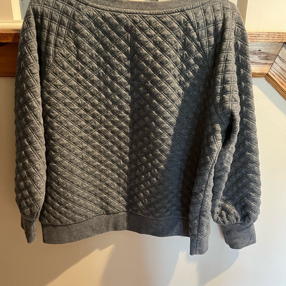 LOFT Gray Quilted Sweater